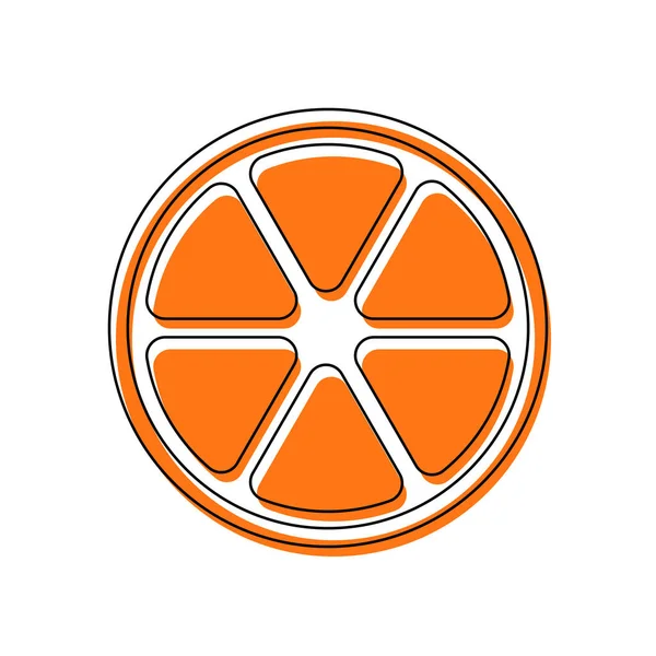 Икона Лимонного Ломтика Изолированная Иконка Состоящая Черно Тонкого Контура Оранжевого — стоковый вектор