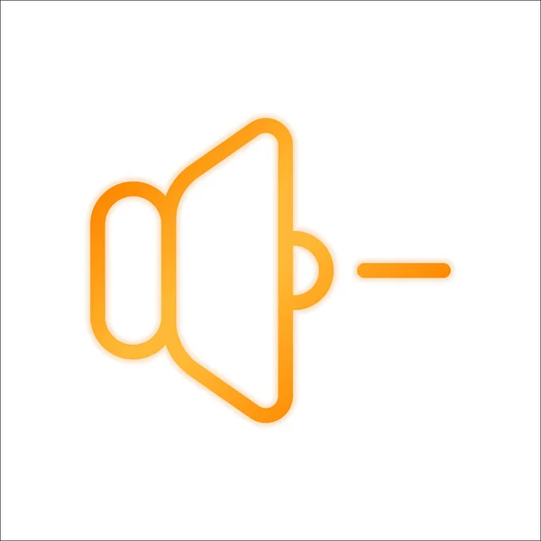 Объем Минус Значок Оранжевый Знак Низким Освещением Белом Фоне — стоковый вектор