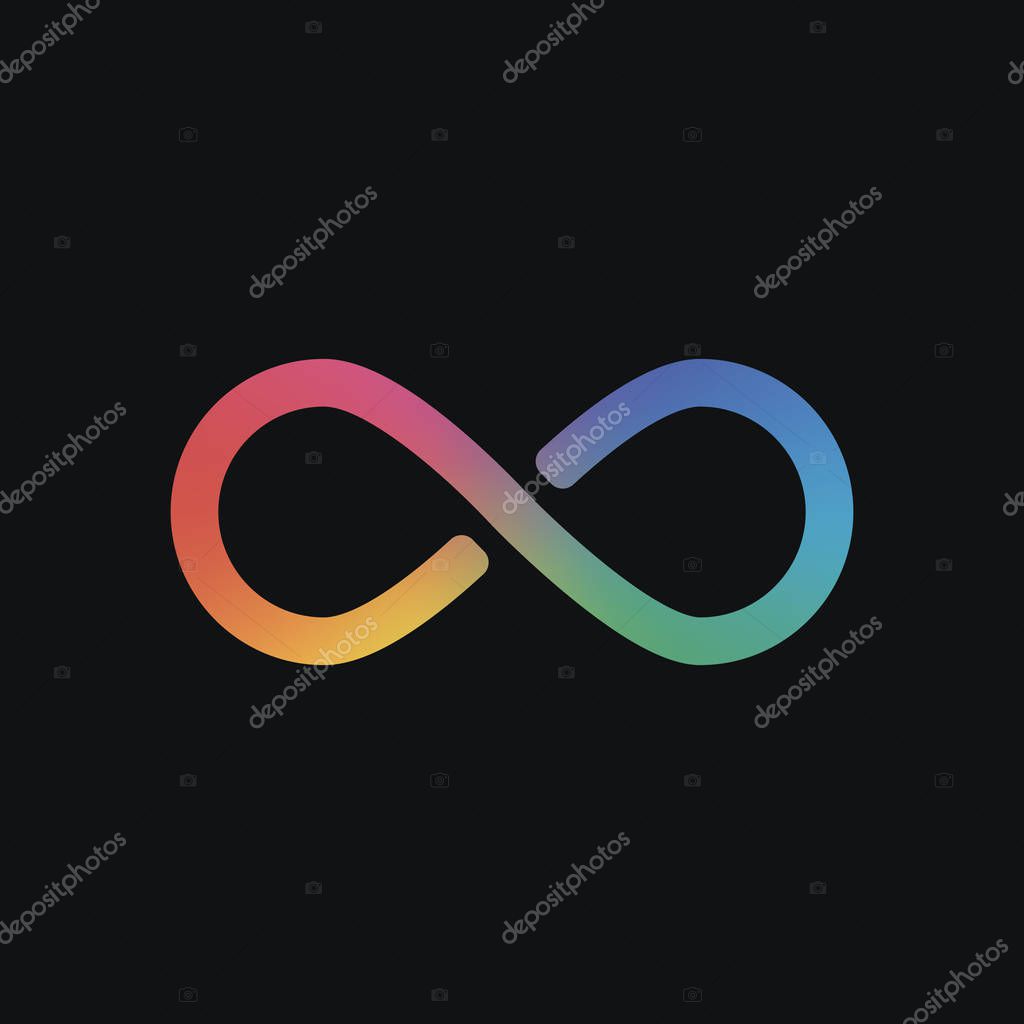 Vettoriale stockSimbolo Dell'infinito Semplice Icona Colore Arcobaleno  Sfondo Scuro di ©fokas.pokas #232900136, image size:1024x1024