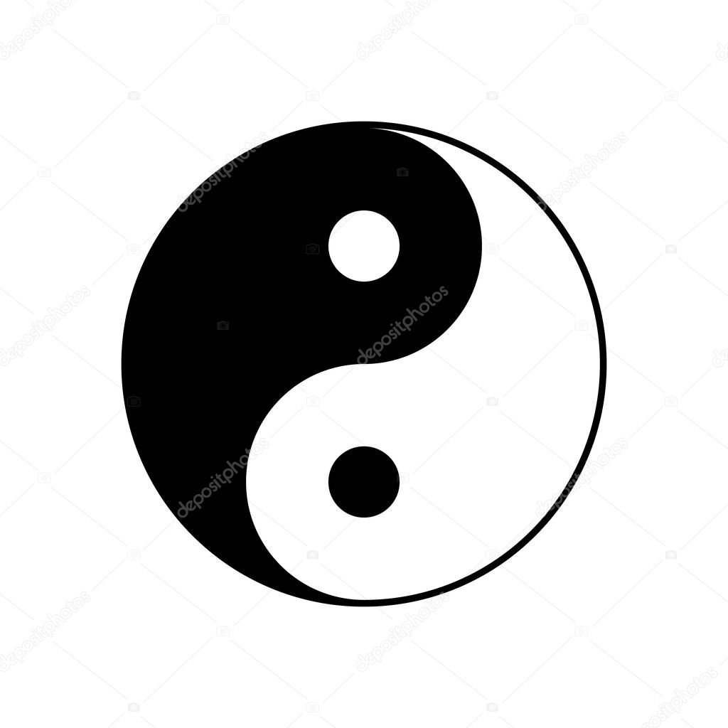 yin yan symbol on white