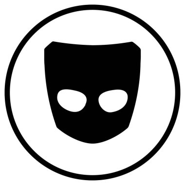 Grindr Siyah Çember Logo Dijital Ürün Tasarımı İçin Temiz Vektör Biçimi