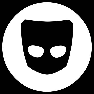 UI UX ve Grafiksel Kullanım için Grindr Daire Beyaz Logo Düzenlenebilir Vektör Simgesi