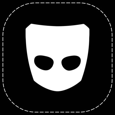 Temiz Tasarım Projeleri için Beyaz Çizgili Grindr Minimum Çizgi Çizgisi Simgesi