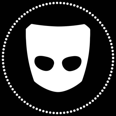 Uygulama Oluşturucular için Beyaz Noktalı Çember Öğütücü Logosu Taslak Vektör Simgesi