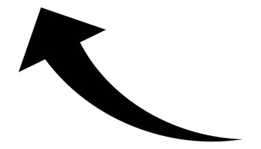 Eğri Ok Simgesi, El Yazısı Ok Simgesi, Siyah Ok Simgesi Şeffaf Arkaplan, Düz Stil Ok Sembolü Svg ve Png 'de tecrit edildi