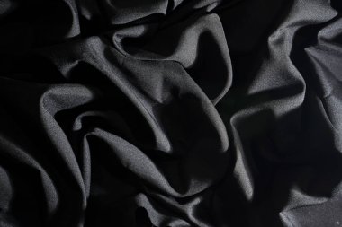 Kırışıklık siyah kumaş doku, Ve olay ışık