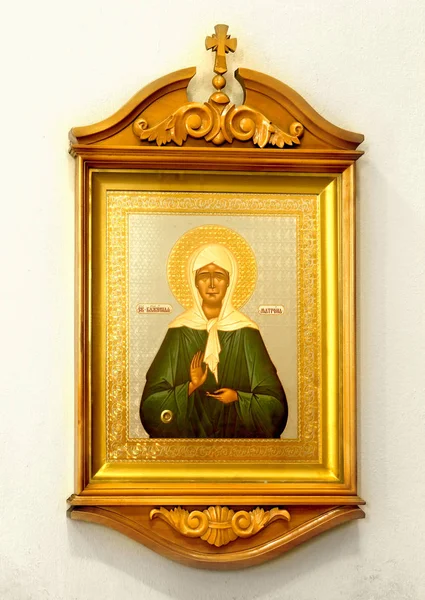 Wooden Christian Orthodox Icon White Background — Stock Photo, Image