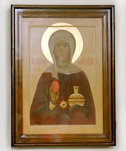Деревянная Христианская Икона Белом Фоне — стоковое фото