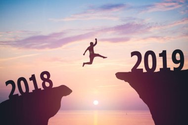 İş adamı için 2018 2017 atlama silüeti