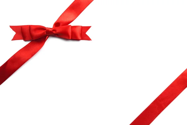 Fiocco regalo rosso isolato su sfondo bianco — Foto Stock