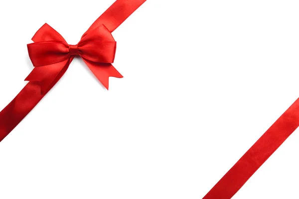 Red gift bow isolated on white background — Stock Photo, Image