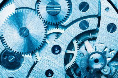 Tonlama tekniğinde yapılmış saat mekanizması