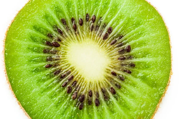 Skiva av kiwi frukt isolerad på vit bakgrund — Stockfoto
