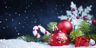 Metnin için fotokopi alanı olan Noel tatili arkaplanı