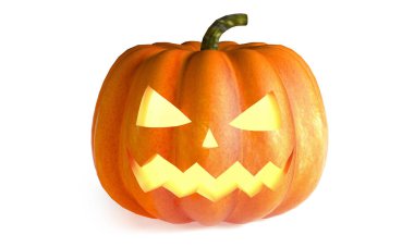Halloween Kabak beyaz arka plan üzerinde izole. 3d Rendering illüstrasyon