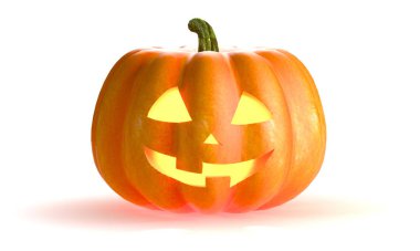 Halloween Kabak beyaz arka plan üzerinde izole. 3d Rendering illüstrasyon