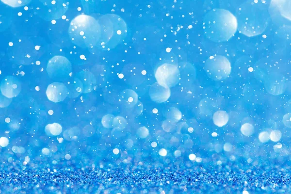 Boże Narodzenie abstrakcyjny niebieski bokeh tło ze światłami, nieostre. — Zdjęcie stockowe