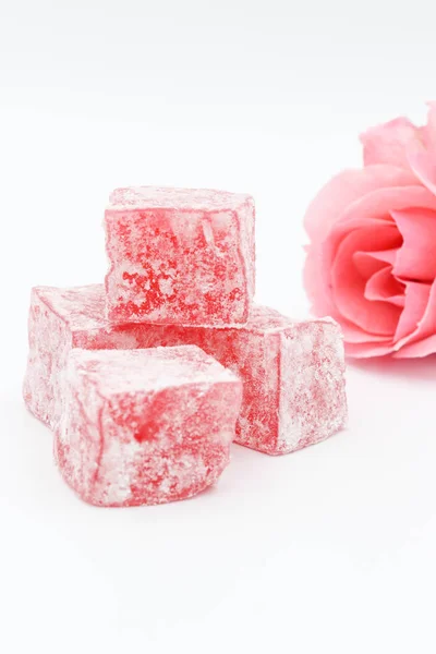 Turkish Delight Lokum Rose Aroma — Stock Photo, Image