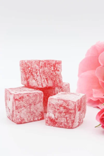 Turkish Delight Lokum Rose Aroma — Stock Photo, Image