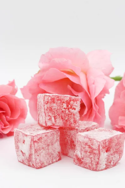 Turkish Delight Lokum Rose Aroma — Stock Photo, Image