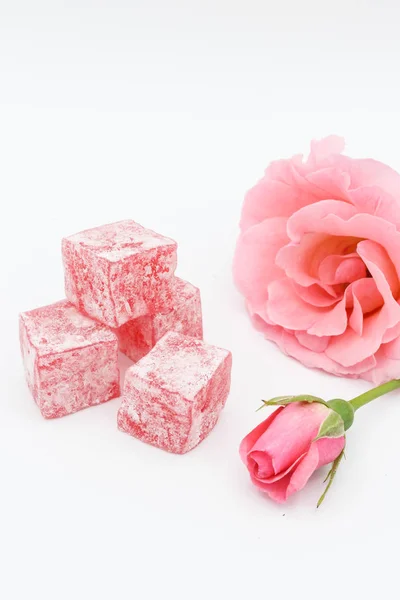 Turkish Delight Lokum Rose Aroma — Stock Photo, Image