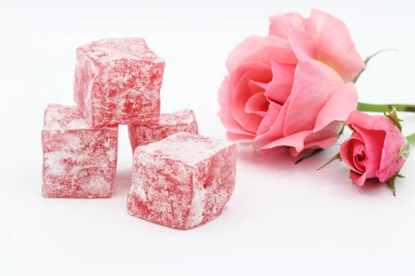 Turkish Delight Lokum Różany Zapach — Zdjęcie stockowe