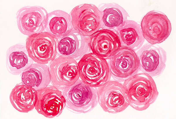 hand drawn watercolor abstract rose background