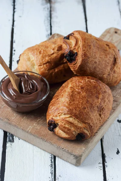 Pastel Croissant Chocolate Casero —  Fotos de Stock