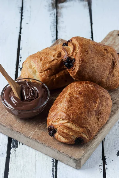 Pastel Croissant Chocolate Casero — Foto de Stock