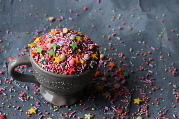Espolvoreos Coloridos Del Azúcar Decoración Torta —  Fotos de Stock