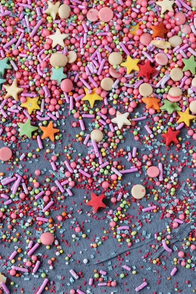Colorful Sugar Sprinkles Cake Decor — Stock Photo, Image