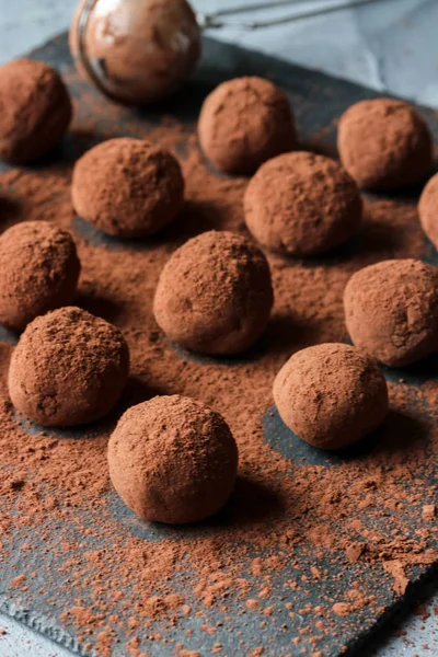 Trufas Chocolate Chocolate Casero —  Fotos de Stock