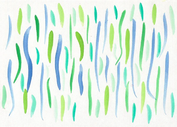 水彩蓝色绿色线条背景 — 图库照片
