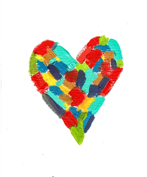 手工制作的亚克力五颜六色的心图案 — 图库照片