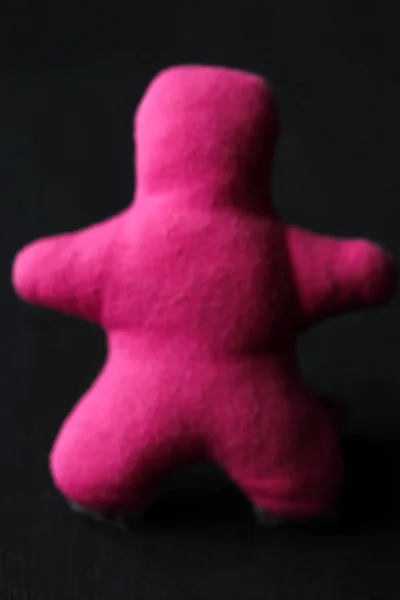Pink Stick Man Black Background — Stock Photo, Image