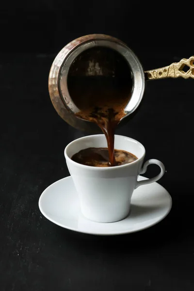 Turkish coffee, pouring coffee