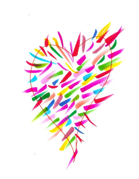 Ручной Рисунок Красочной Формы Сердца — стоковое фото