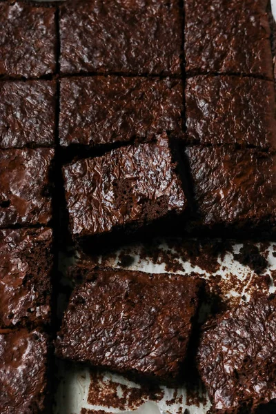 Gâteau Chocolat Brownie Maison — Photo