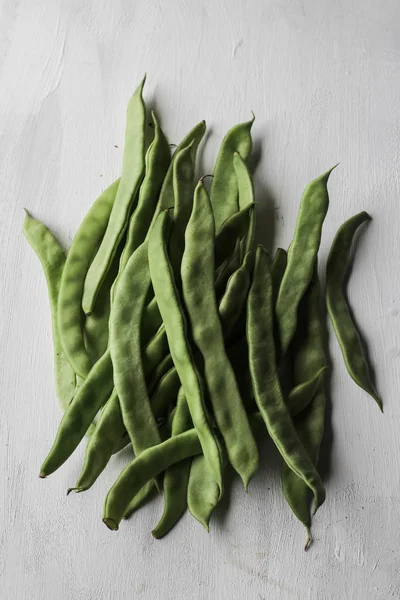 Groene Verse Boon Een Witte Achtergrond — Stockfoto