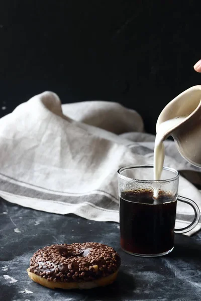 Czekolada Pączek Kawa — Zdjęcie stockowe