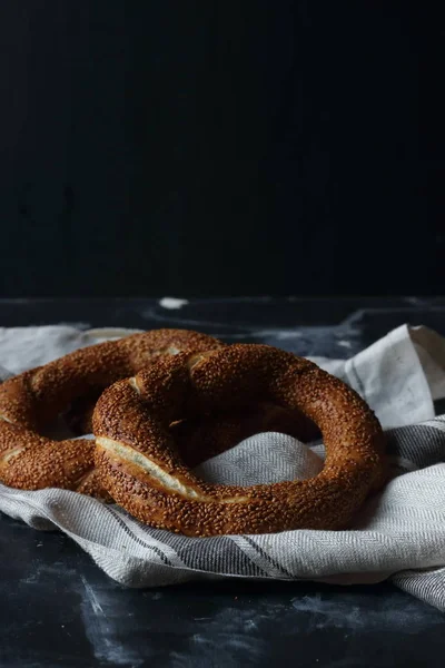 Türk Simit Simit Natürmort Türk Simit — Stok fotoğraf