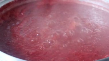 Domates haşlama closeup makro çekim, Domates sosu haşlama