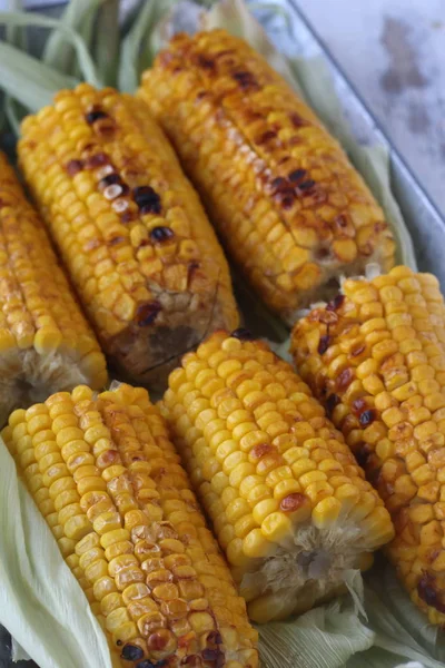 Roasted Corns Cobs Cooked Corns — Stock Photo, Image