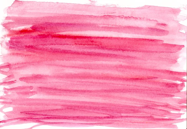 Ζωγραφισμένα Στο Χέρι Υδατογραφεί Ροζ Κόκκινο Φόντο — Φωτογραφία Αρχείου