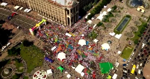 Vue Aérienne Marathon Caritatif Kiev Qui Accueilli 000 Personnes — Video