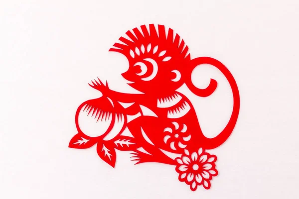 Papiergeschnittene Chinesische Tierkreiszeichen lizenzfreie Stockfotos