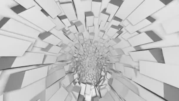 Greeble Tunnel Fly Looped Video Rotation Circle — Stock Video