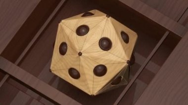 Dekoratif Desenli Polihedron Ahşap Rotasyon