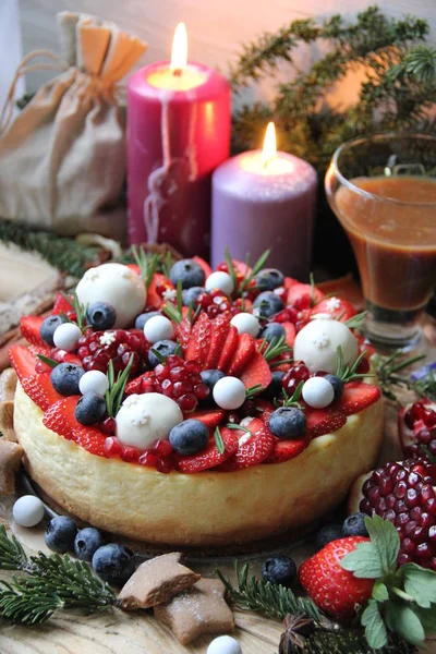 クリスマス ケーキのチーズケーキ大晦日 — ストック写真