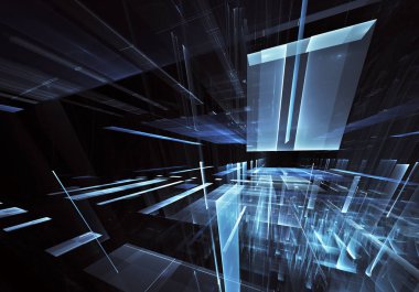 Bilgisayar soyut tehnology görüntü oluşturulur. Üç boyutlu fraktal doku